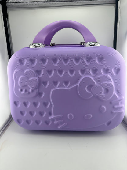 Hello Kitty Hard Shell Makeup Case purple hearts