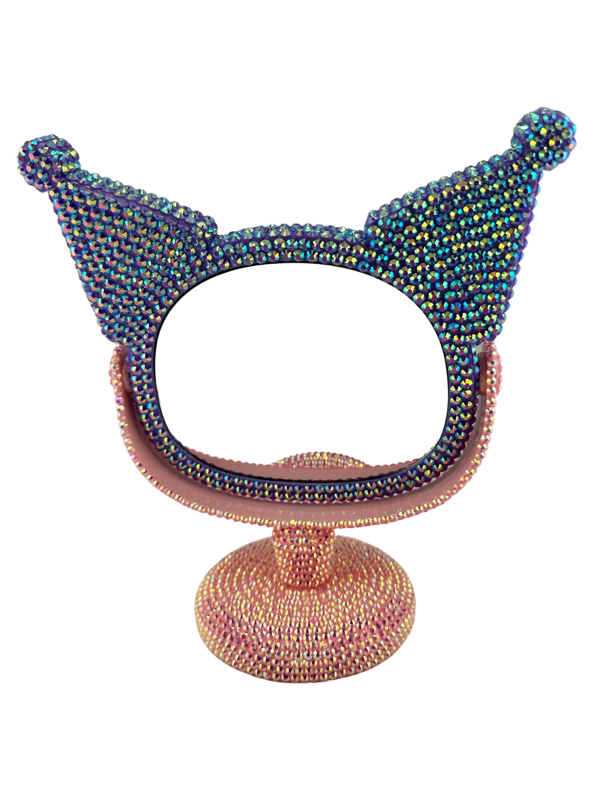Dani’s Boutique Kuromi Purple and Pink Vanity Stand Mirror- Bling