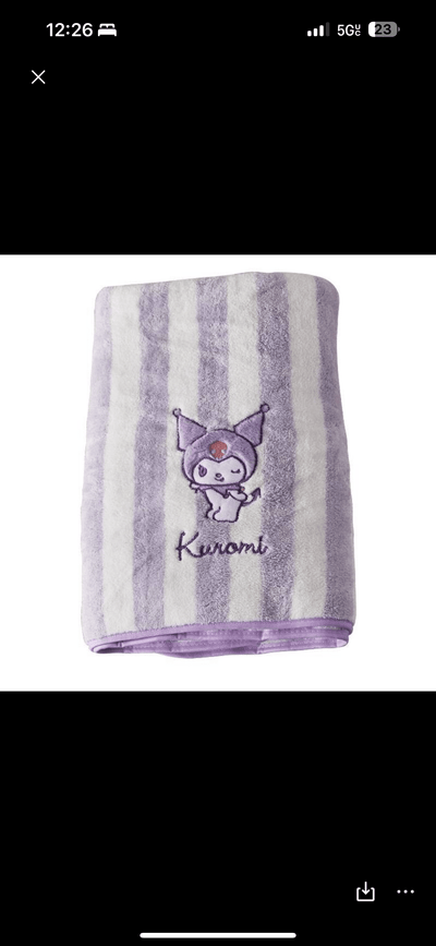 Sanrio Towels- Embroidered character- 25x55