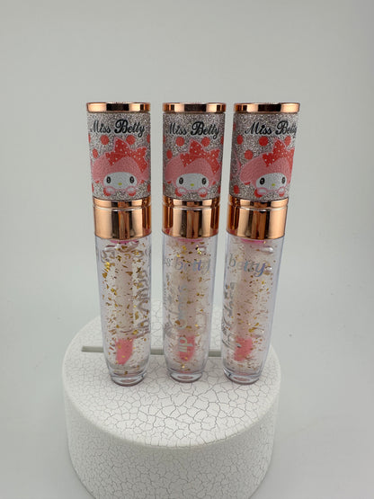 My Melody Pink Color changing glitter gold gloss