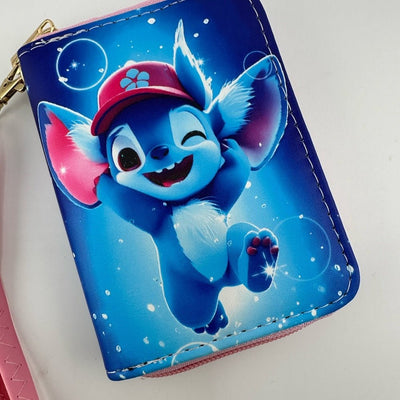 Stitch Blue Mini Wallet with strap- New