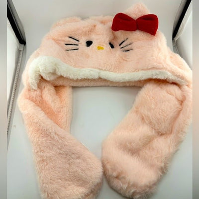 HK Pink Beanie with ears long
