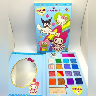 Girabella Hello Kitty Eyeshadow Palette with Highlight and Blush-NEW